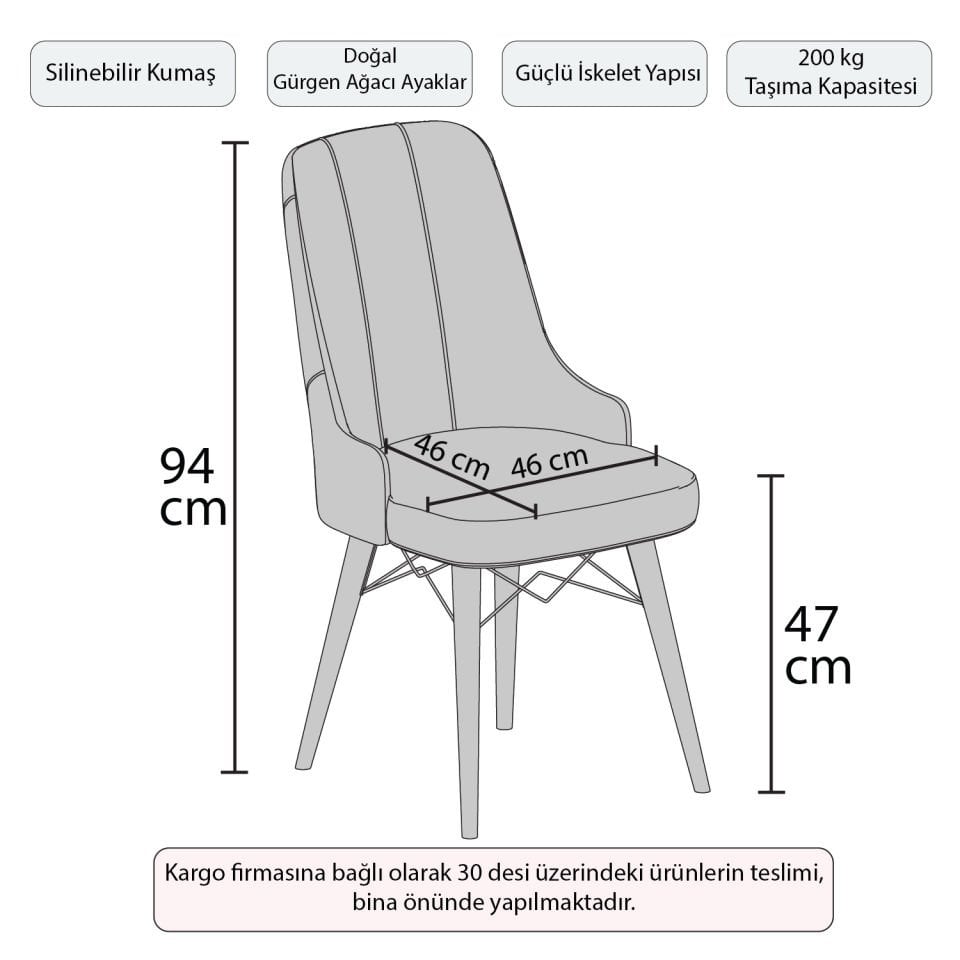 Kitchen Chairs Hera Series White Leg