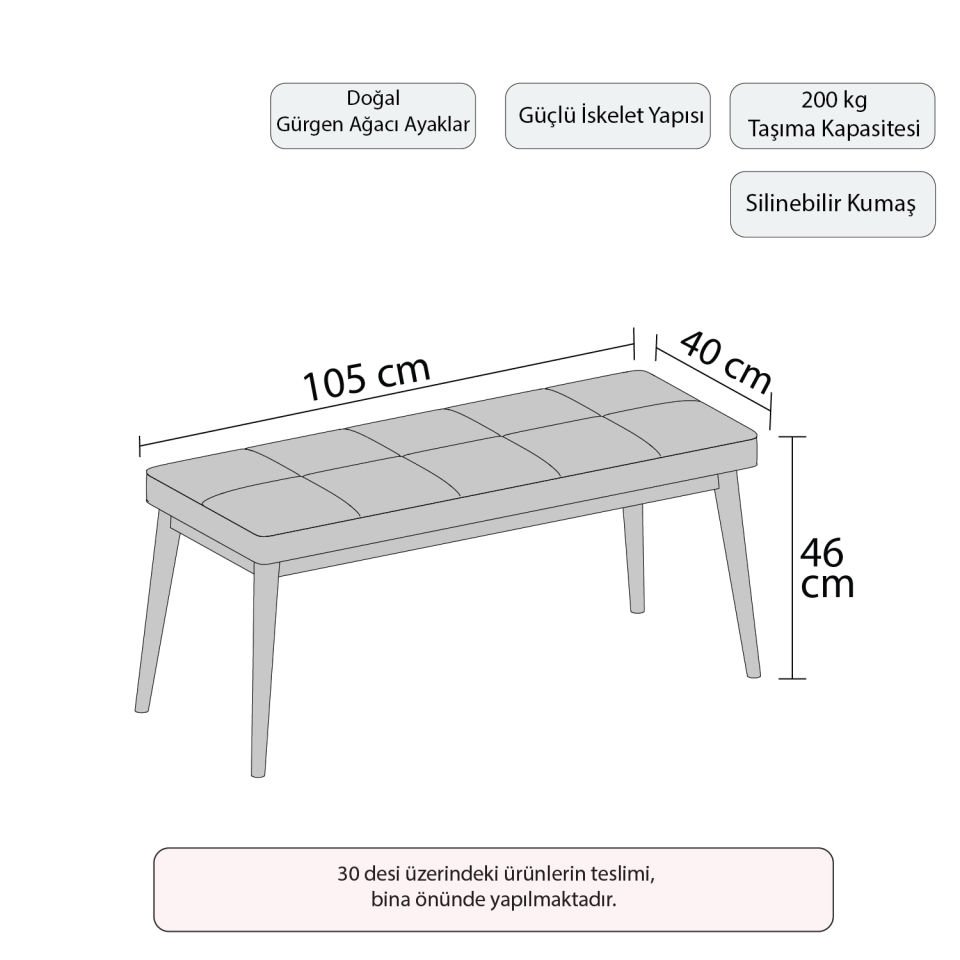 Doorstep Pouffe & Bench White Leg
