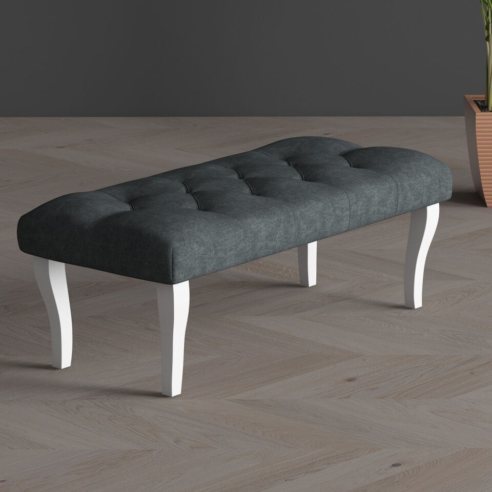 Kapı Önü Puf & Bench Beyaz Ayak