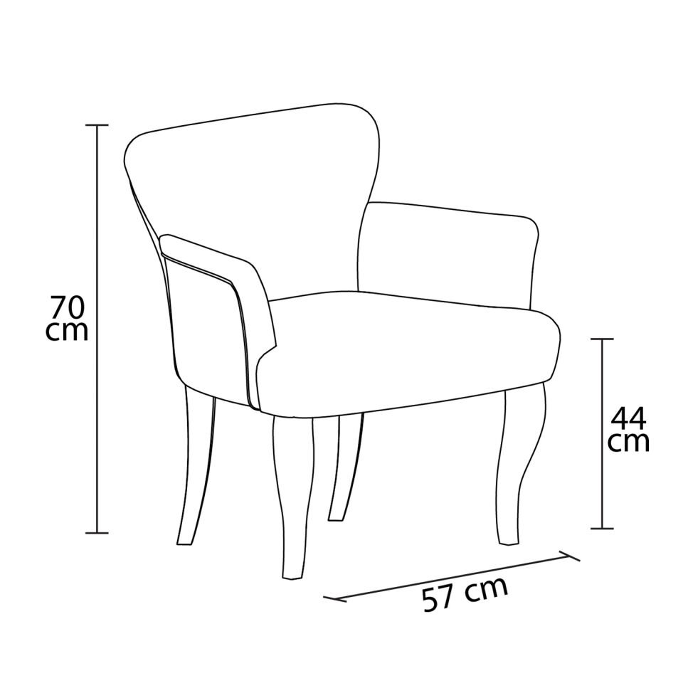 Armed Single Armchair White Leg